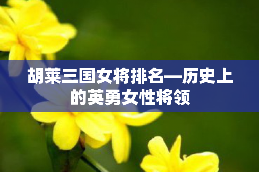 历史上的英勇女性将领图片