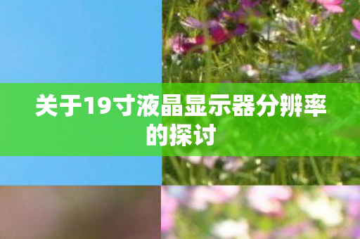 关于19寸液晶显示器分辨率的探讨图片