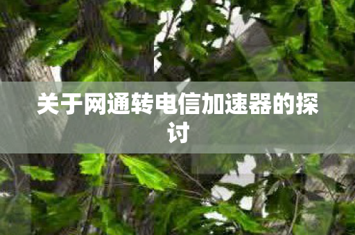 关于网通转电信加速器的探讨图片