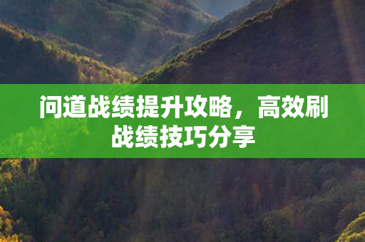 高效刷战绩技巧分享图片