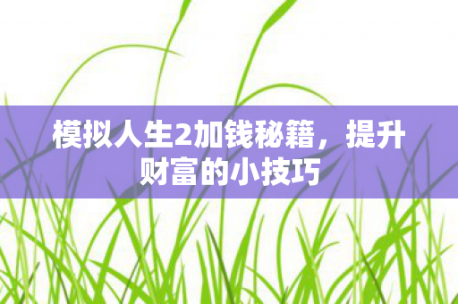 模拟人生2加钱秘籍图片