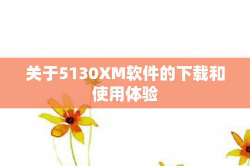关于5130XM软件的下载和使用体验图片