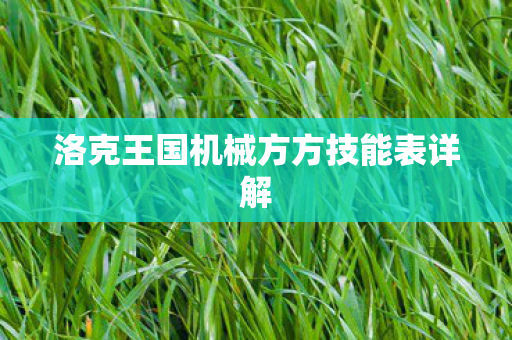 洛克王国机械方方技能表详解图片