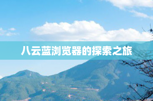 八云蓝浏览器的探索之旅图片