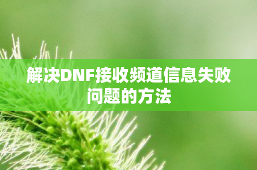 解决DNF接收频道信息失败问题的方法