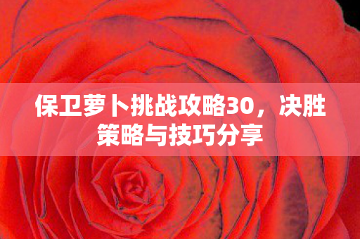 保卫萝卜挑战攻略30图片