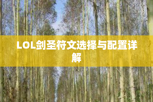 LOL剑圣符文选择与配置详解图片