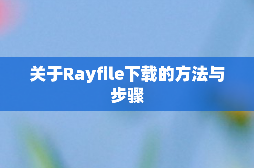 关于Rayfile下载的方法与步骤图片