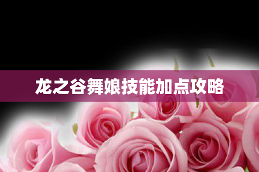 龙之谷舞娘技能加点攻略图片