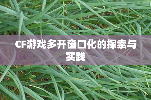 CF游戏多开窗口化的探索与实践图片