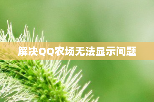 解决QQ农场无法显示问题图片