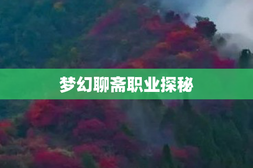 梦幻聊斋职业探秘图片