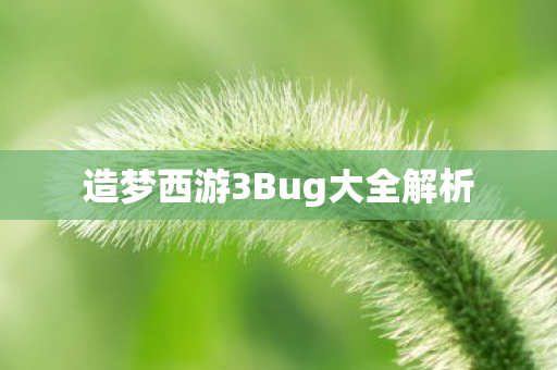 造梦西游3Bug大全解析图片