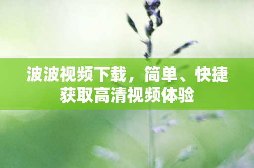 快捷获取高清视频体验图片