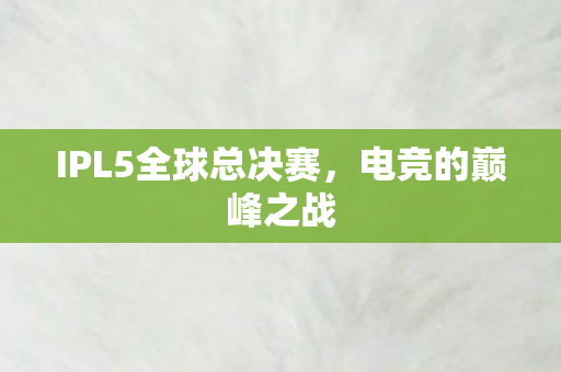 IPL5全球总决赛,电竞的巅峰之战 IPL5全球总决赛,电竞的巅峰之战