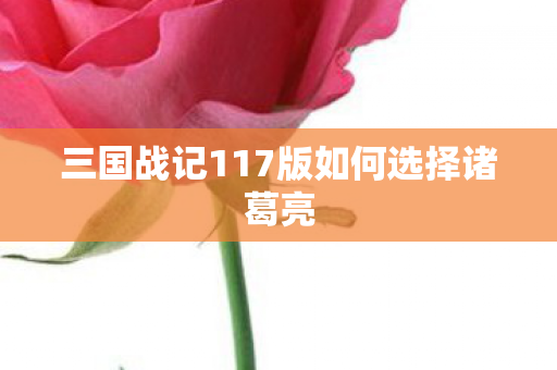 三国战记117版如何选择诸葛亮图片