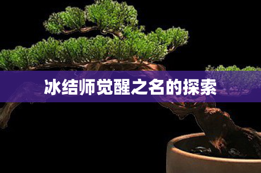 冰结师觉醒之名的探索图片
