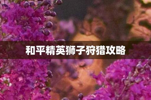 和平精英狮子狩猎攻略图片
