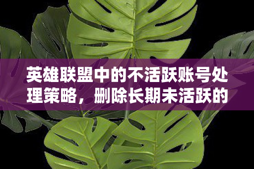 英雄联盟中的不活跃账号处理策略图片