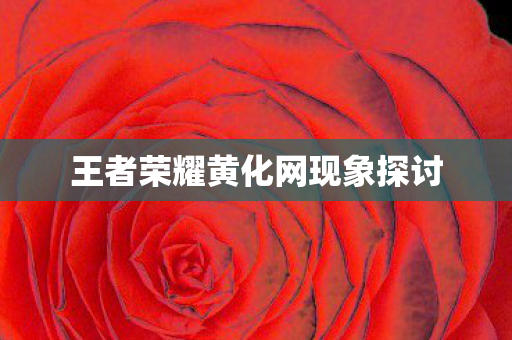 王者荣耀黄化网现象探讨图片