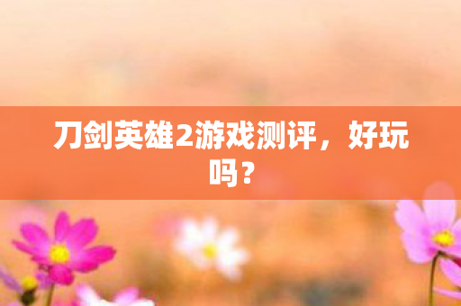刀剑英雄2游戏测评图片