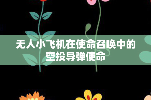 无人小飞机在使命召唤中的空投导弹使命图片