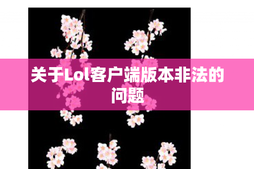 关于Lol客户端版本非法的问题图片