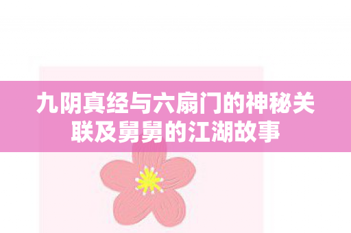 九阴真经与六扇门的神秘关联及舅舅的江湖故事图片