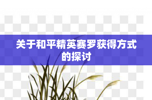 关于和平精英赛罗获得方式的探讨图片