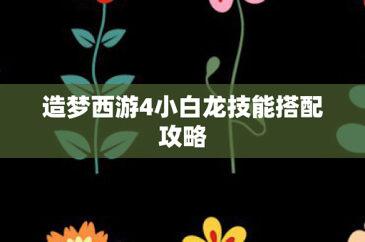 造梦西游4小白龙技能搭配攻略图片