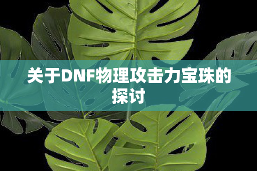 关于DNF物理攻击力宝珠的探讨图片