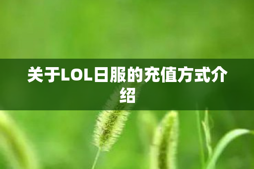 关于LOL日服的充值方式介绍图片