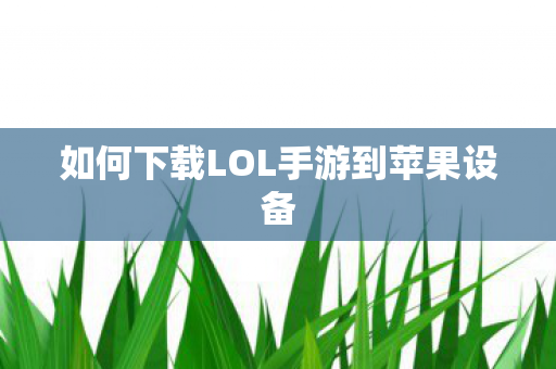 如何下载LOL手游到苹果设备图片