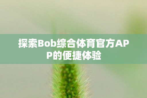 探索Bob综合体育官方APP的便捷体验图片