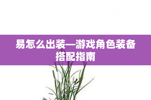 游戏角色装备搭配指南图片