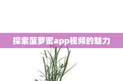 探索菠萝蜜app视频的魅力图片