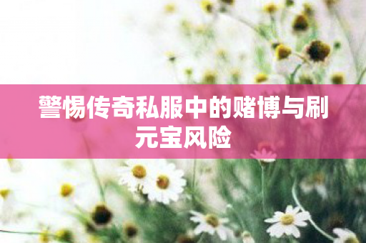警惕传奇私服中的赌博与刷元宝风险图片