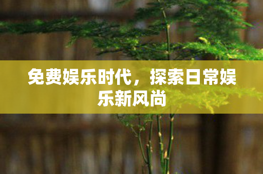 探索日常娱乐新风尚图片