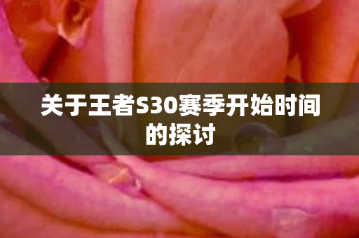 关于王者S30赛季开始时间的探讨图片