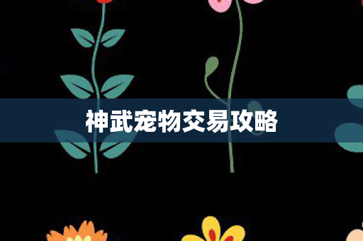 神武宠物交易攻略图片