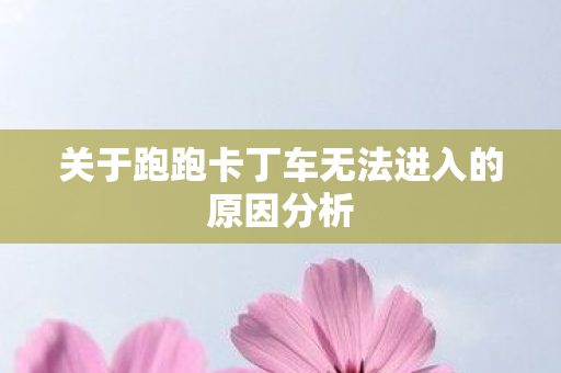 关于跑跑卡丁车无法进入的原因分析图片