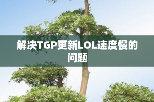 解决TGP更新LOL速度慢的问题图片