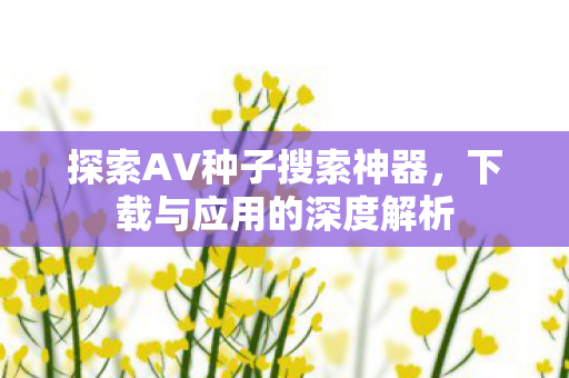 探索AV种子搜索神器图片