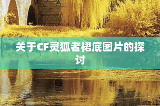 关于CF灵狐者裙底图片的探讨图片