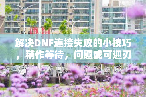 解决DNF连接失败的小技巧图片