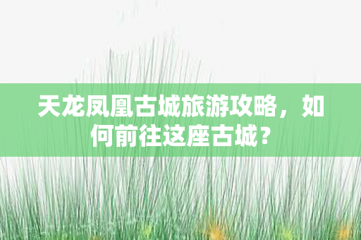 天龙凤凰古城旅游攻略图片