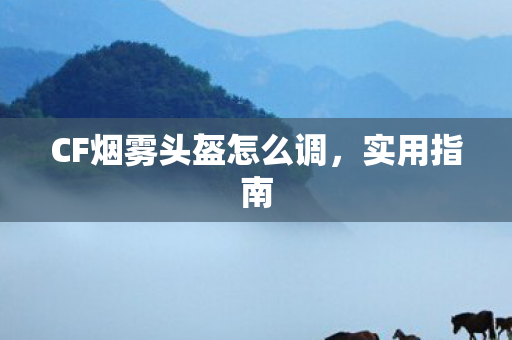 CF烟雾头盔怎么调图片