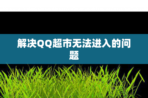 解决QQ超市无法进入的问题图片