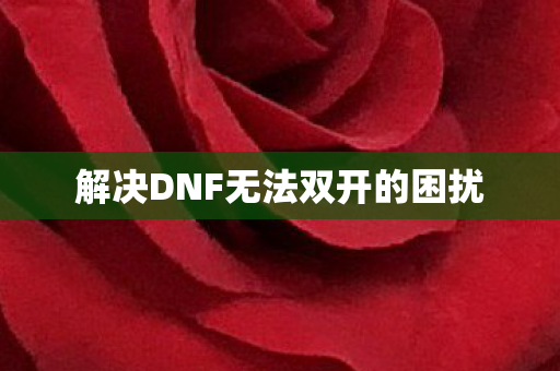 解决DNF无法双开的困扰图片