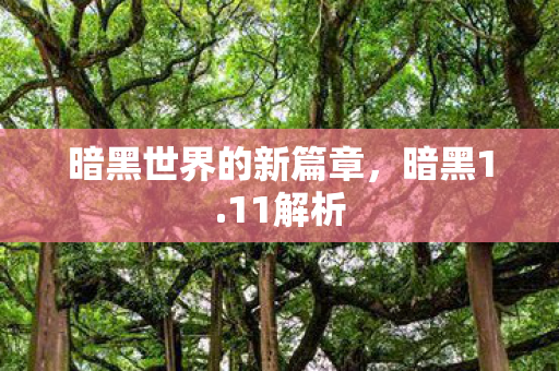 暗黑世界的新篇章图片